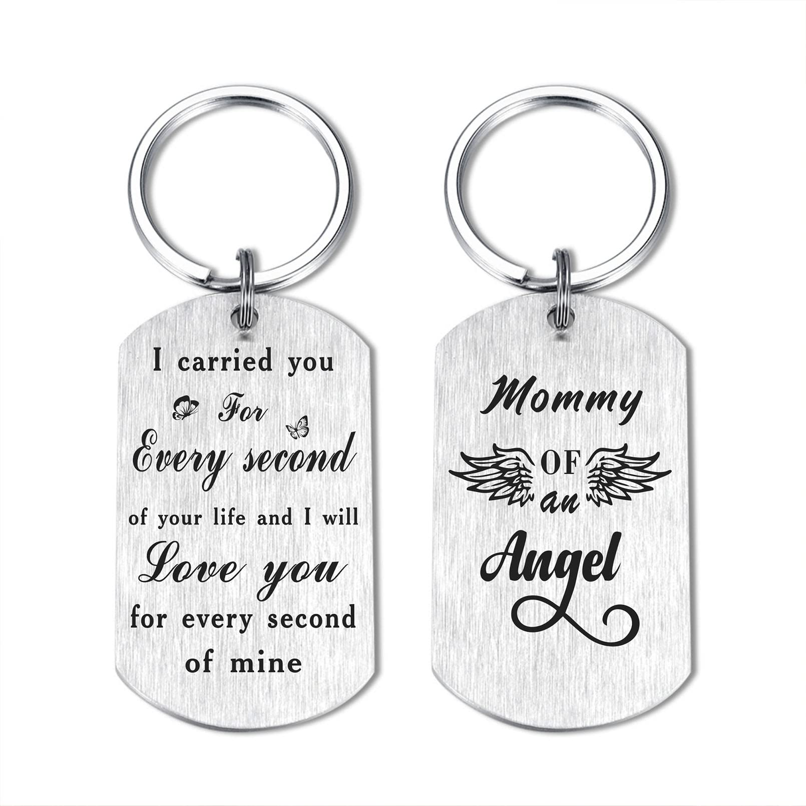DEGASKEN Mommy of An Angel Keychain, Baby Loss Memorial Gifts for Mom, Loss of Baby Remembrance Sympathy Gifts