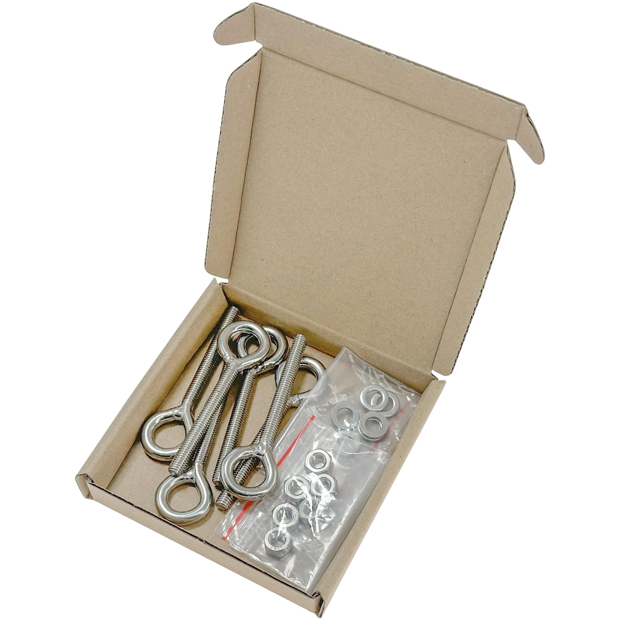 6 Pieces Closed Eye Bolts with Long Handles - Heavy-Duty 304 Stainless Steel Eyebolt Set (M6) - Image 4