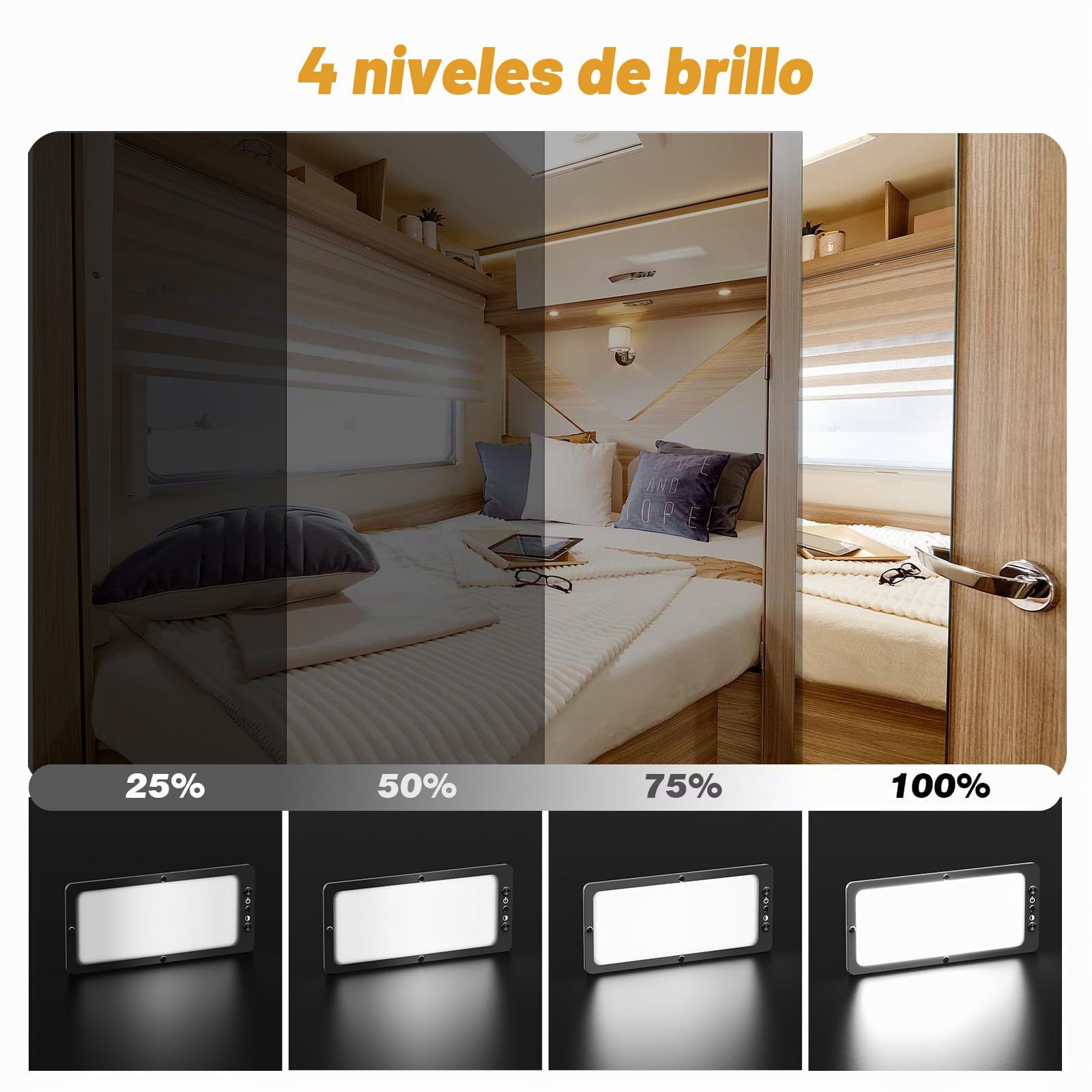 2PCS 12V Luces Interiores Led, 15W 2000LM 12V Lámparas LED, 198-LEDs Luces Caravana Interior, 12v Camper Luces Caravana Interior para Van RV Motorhome Furgoneta