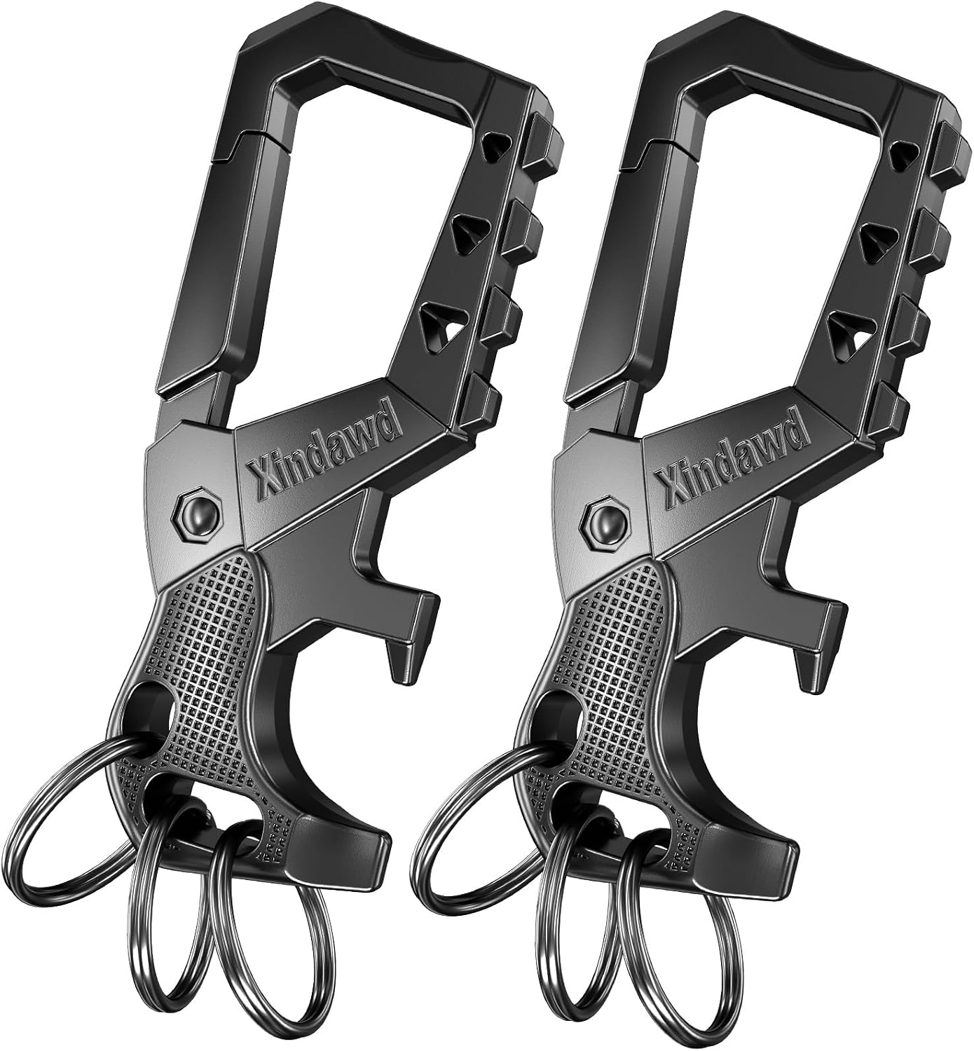 Heavy duty metal keychains, Carabiner Clip Keychain with Bottle Opener, 3 Key Rings for Car Keys, Family Present for Men and Women(Bronze-1pcs)