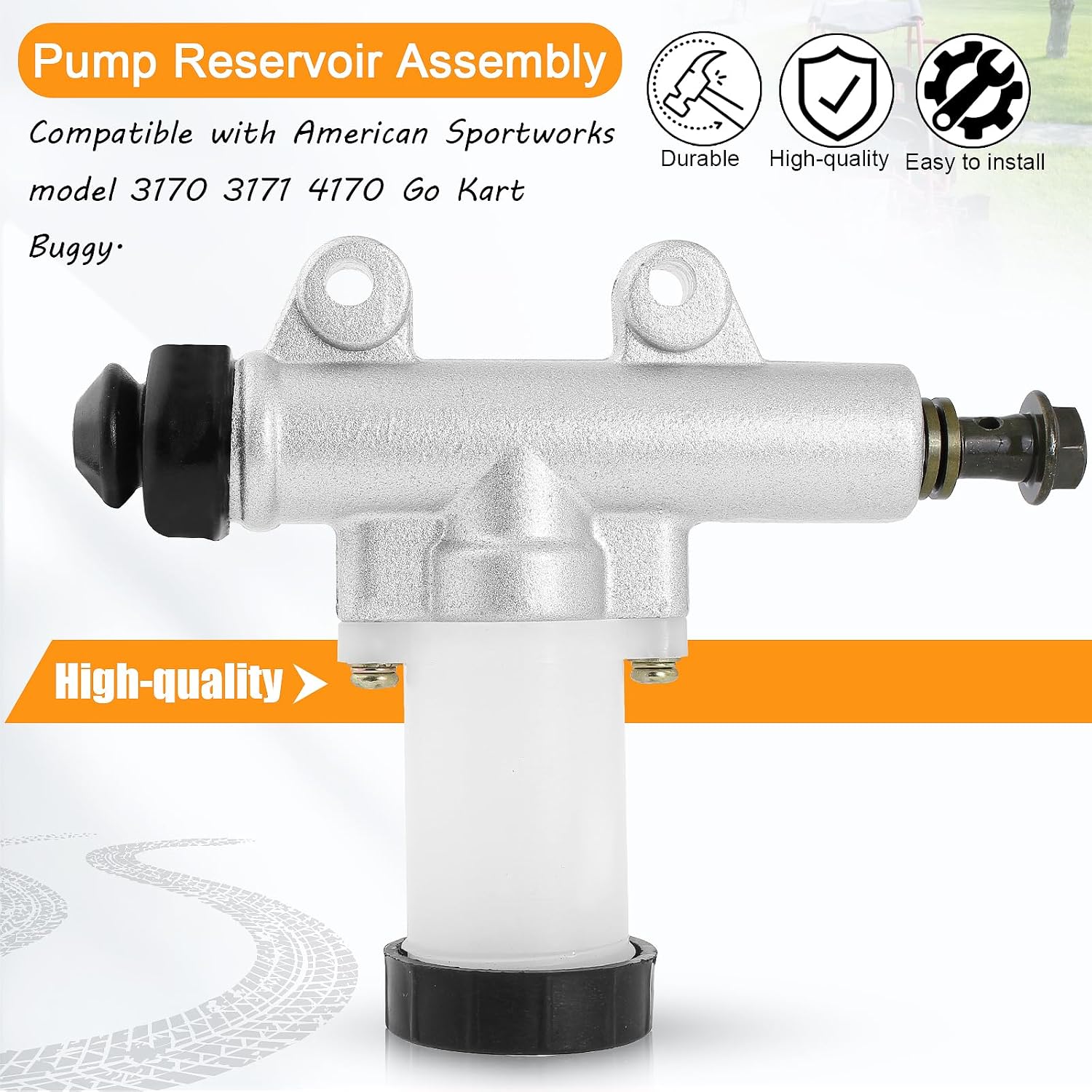 Hydraulic Brake Master Cylinder Reservoir Assembly Compatible with 14744 American Sportworks Model 3170 3171 4170 Go Kart Buggy Go-karts