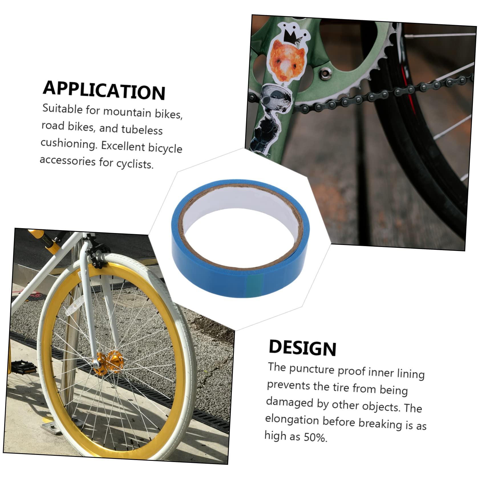 Healeved 5pezzi Nastro Di Fodera Per Pneumatici Da Bici Riparazione Facile e Adesiva Nastro Per Sigillatura Tubeless Metri Di Materiale Resistente Accessorio Per Biciclette e Copertoni