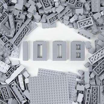 Cabeeskii 1008 Classic Building Blocks Set Light Grey Bulk Bricks in 7