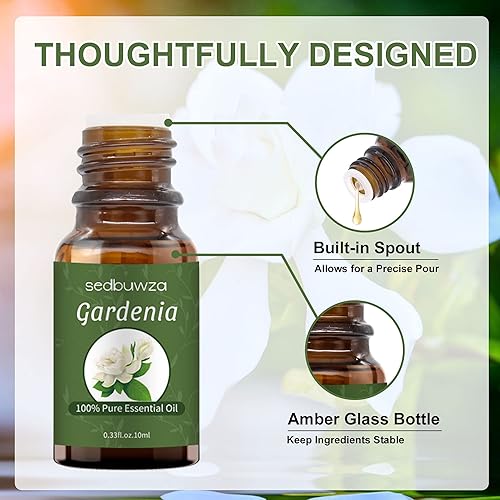 Miniatura 3 de Aceite esencial de gardenia Sedbuwz, fragancia pura y orgánica de gardenia para difusor, humidificador, jabón, vela, perfume