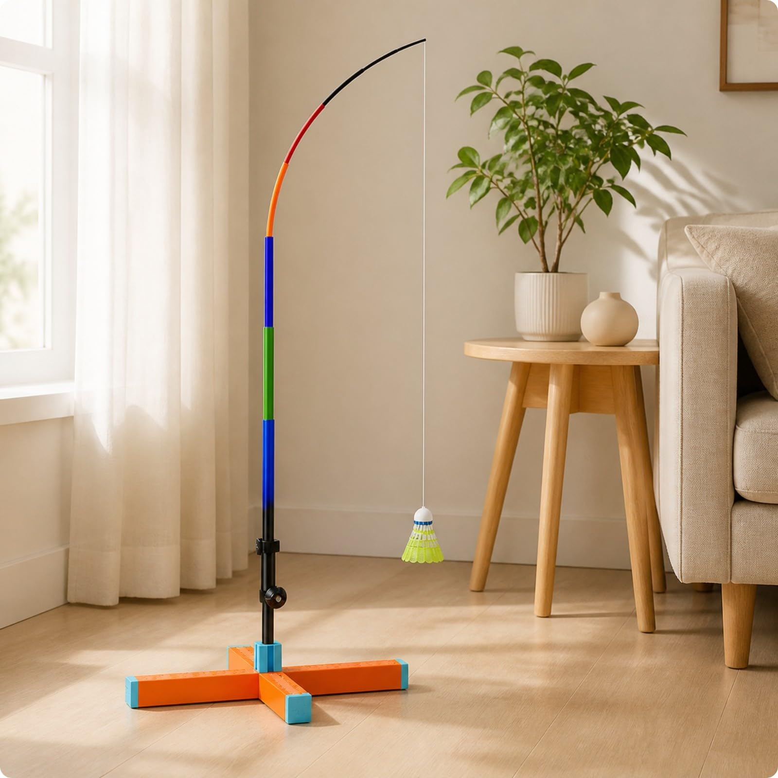 Harilla Entrenador Bádminton con Base Agua Práctica Bádminton Individual Resisn Al Viento para Niños, Inrior