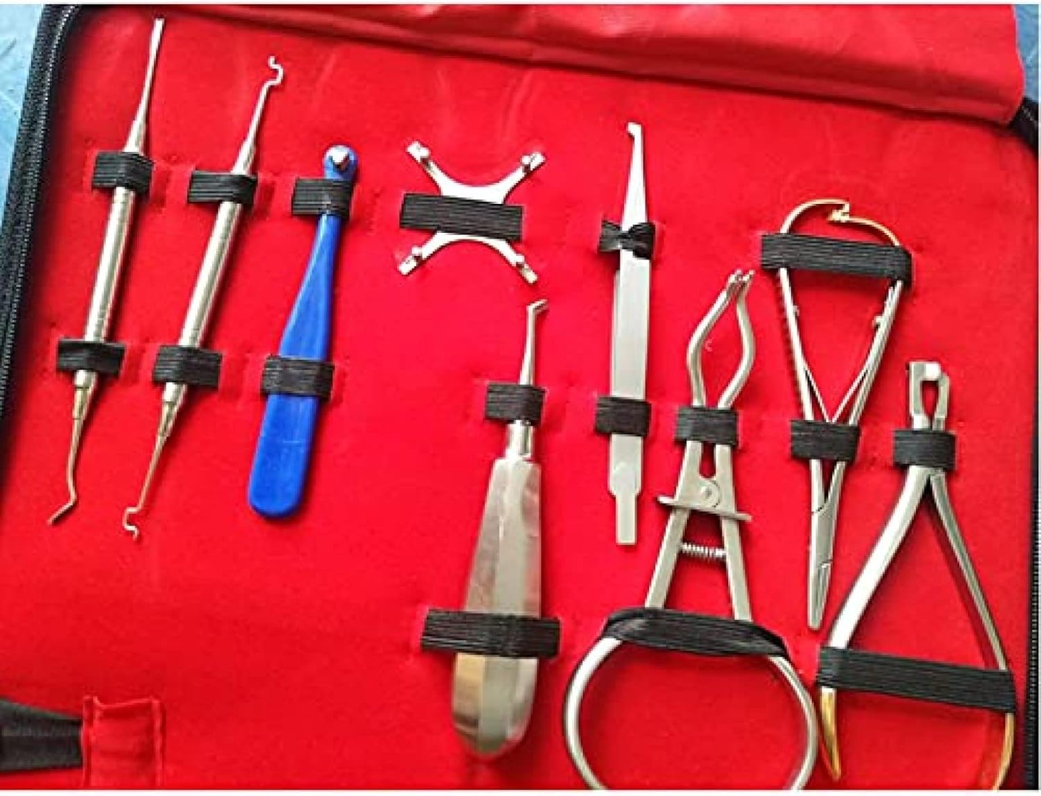 Kieferorthopädisches Werkzeugset Aus Edelstahl, 18-teilig, Mit Drahtendenschneidezange, Bracketentfernungszange, Anziehzange, Rückbiegezange