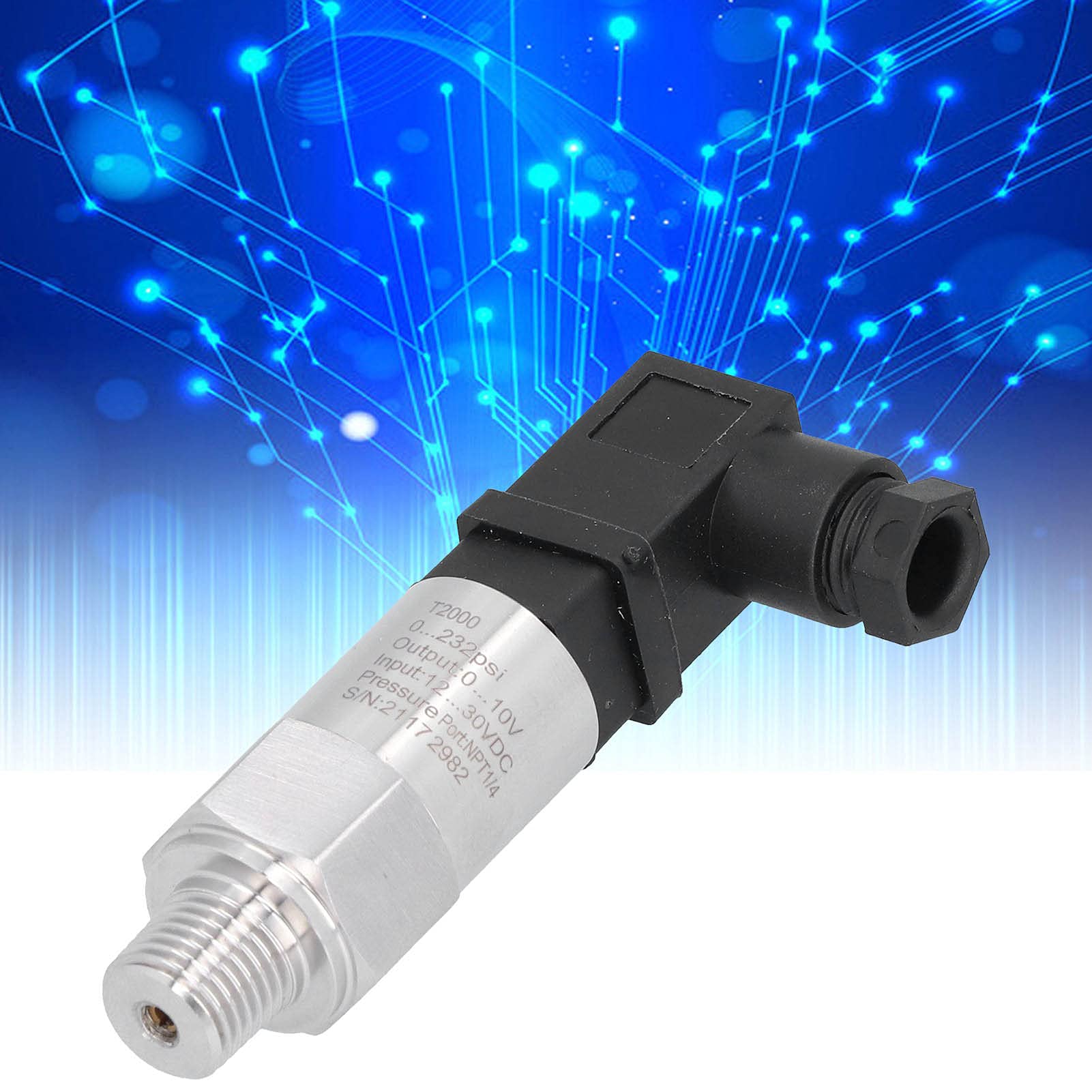 Fafeicy Wasserdruck Sender, 0-232psi Drucksensor mit ASIC Tech, NPT1/4, 0-10V, 1,5 -mal der Nenndruck, Breites Anwendungs Feld, Edelstahl