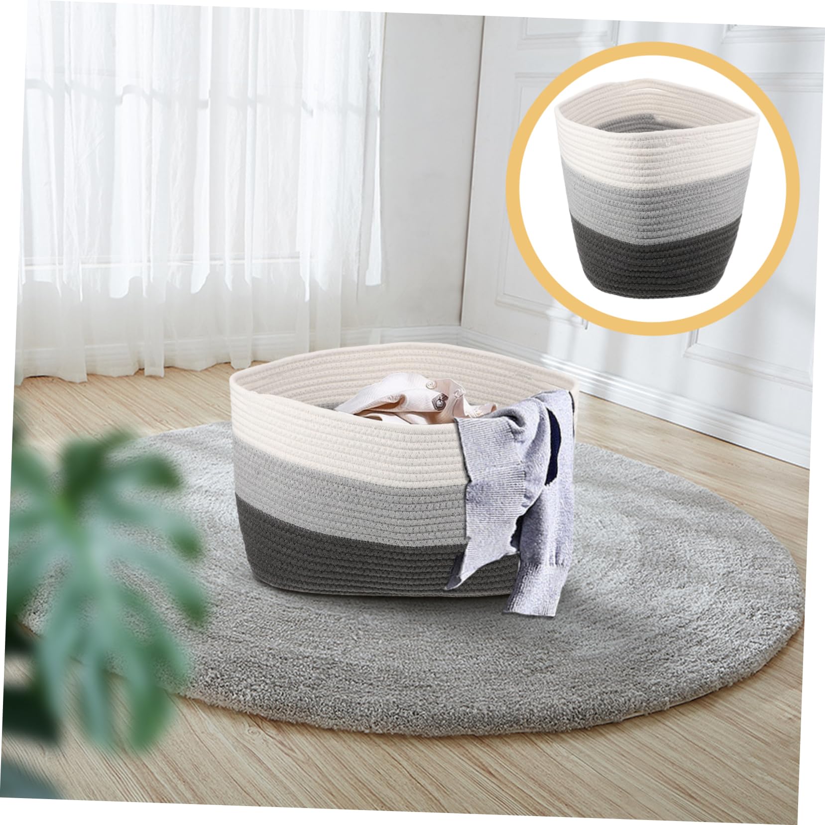Cesta De Almacenamiento De Algodón Trenzado Grande Organizador De Sundries Diseño De Práctico Para Mantener El