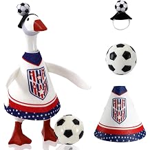 2026 World Cup Soccer Desk Goose Outfits 7 Inch, Desk Goose Outfits Felt Costume with Soccer, World Cup Decoration for Desktop Goose Statues, Gifts for Soccer Lovers Star