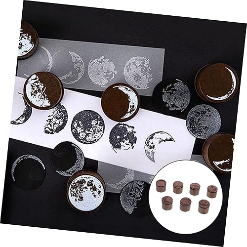 Miniatura 8 de EXCEART 7 piezas de álbumes de recortes tinta redonda diseño de tarjetas de arte álbumes de recortes diario de moda letras decorativas y para luna