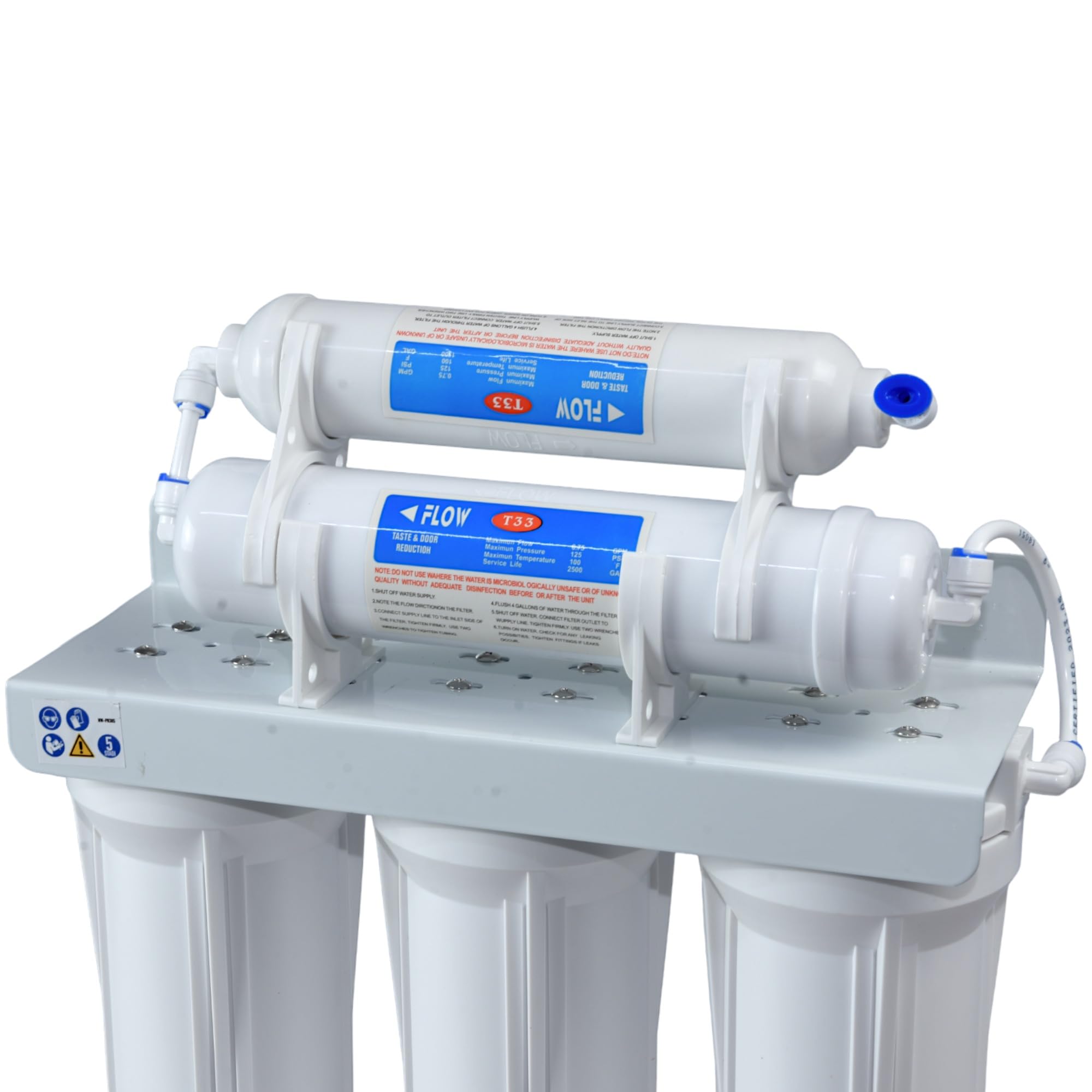 Purificador de agua de 5 etapas, filtro bajo fregadero filtración, sistema con grifo, accesorios de montaje de carbono activo, sedimentos