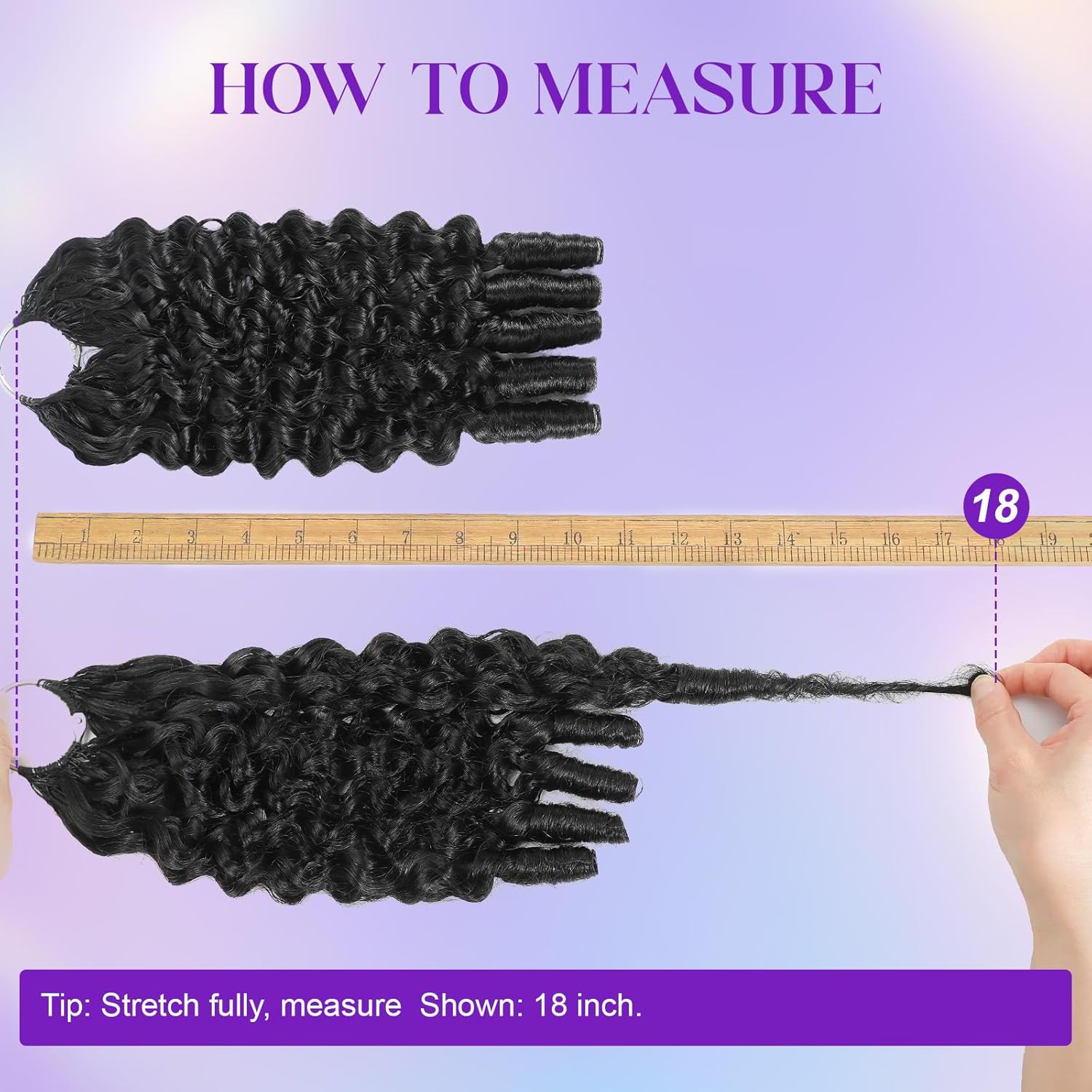 Feather Crochet Human Hair Burmese Curly Crochet Hair for Black Women Knotless Pre-Separated Lightweight Miracle Knots Crochet Human Hair 100% Real Human Hair Bundles Soft Reusable 18inch 60g