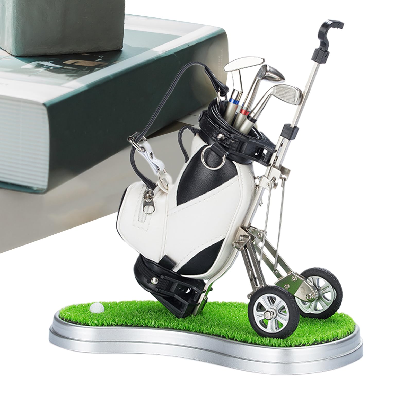 Set di penne da golf, set di penne da golf - Borsa da golf mini con trolley, 3 penne per mazze da golf | Souvenir unici da golf, riempitivi di calze natalizie per papà, uomini, golfisti adulti