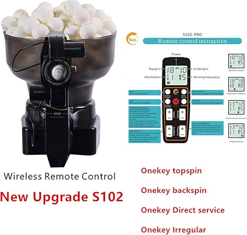 Miniatura 2 de Suz Robot de tenis de mesa Máquina de pelota de ping pong S102 Control remoto inalámbrico Máquina automática de tenis de mesa para entrenamiento con