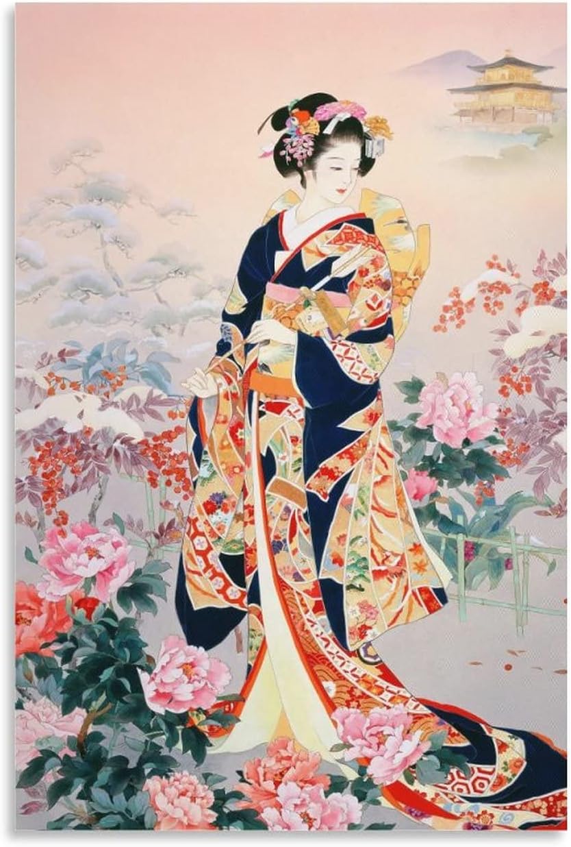 Amazon.com: Japanese Geisha Poster Poster Japanese Kimono Beauty with ...
