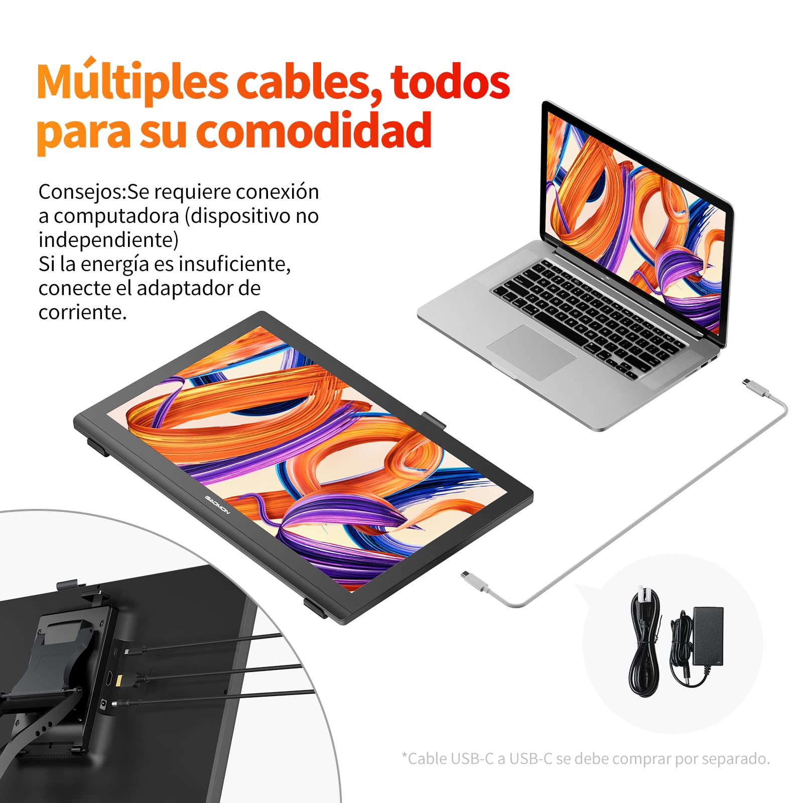 GAOMON Pro 19 Tableta Gráfica con Pantalla 18.4" 4K UHD, Lápiz G-Pro 16384 Niveles De Presión E Inclinación, Pantalla Laminada, Color Profesional, Compatible Windows/Mac