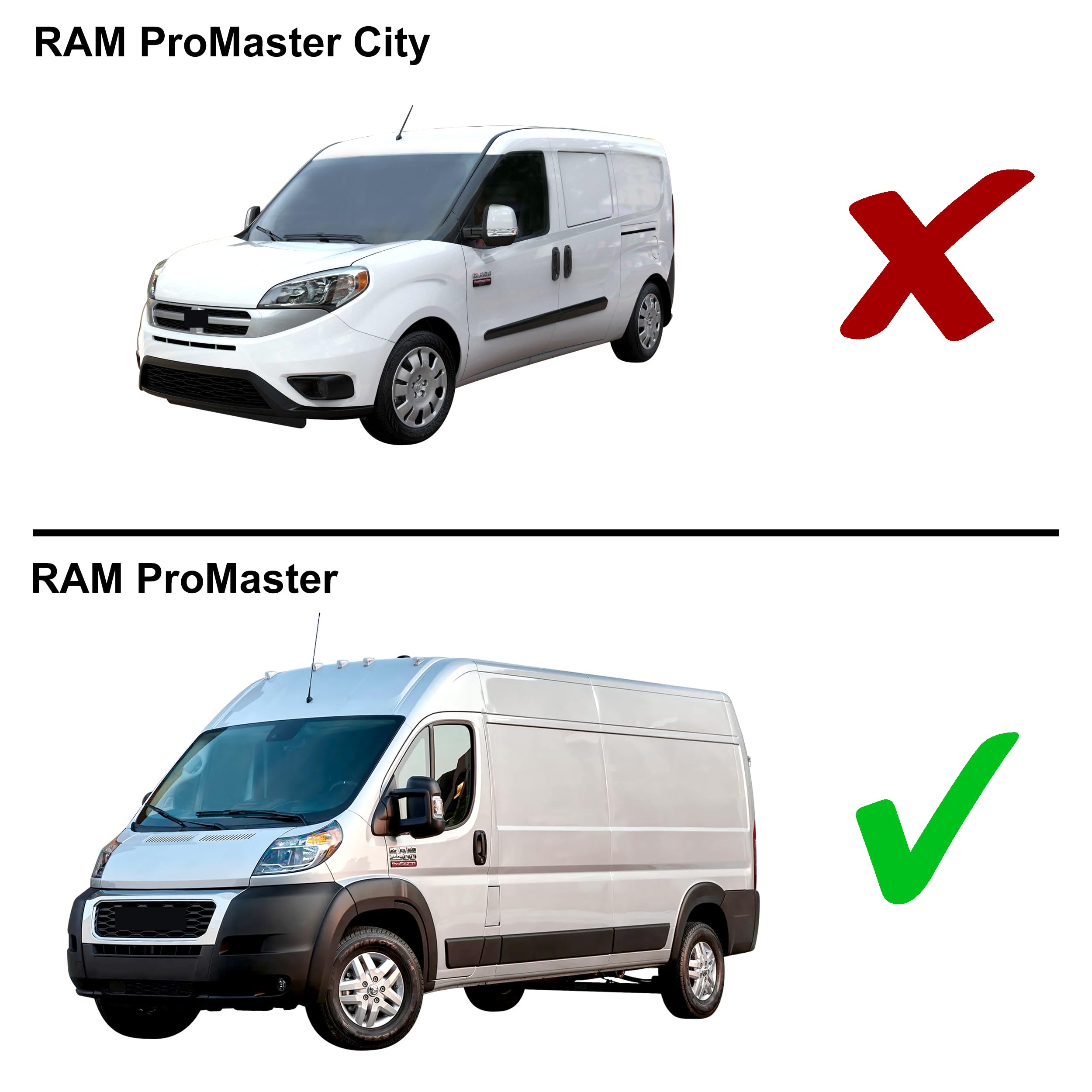 YelloPro Custom Fit Front Seat Side Window Sunshade for 2014 2015 2016 2017 2018 2019 2020 2021 2022 2023 2024 2025 Dodge RAM ProMaster Full Size Cargo Van Chassis Cab Cutaway Window Van (4pcs)