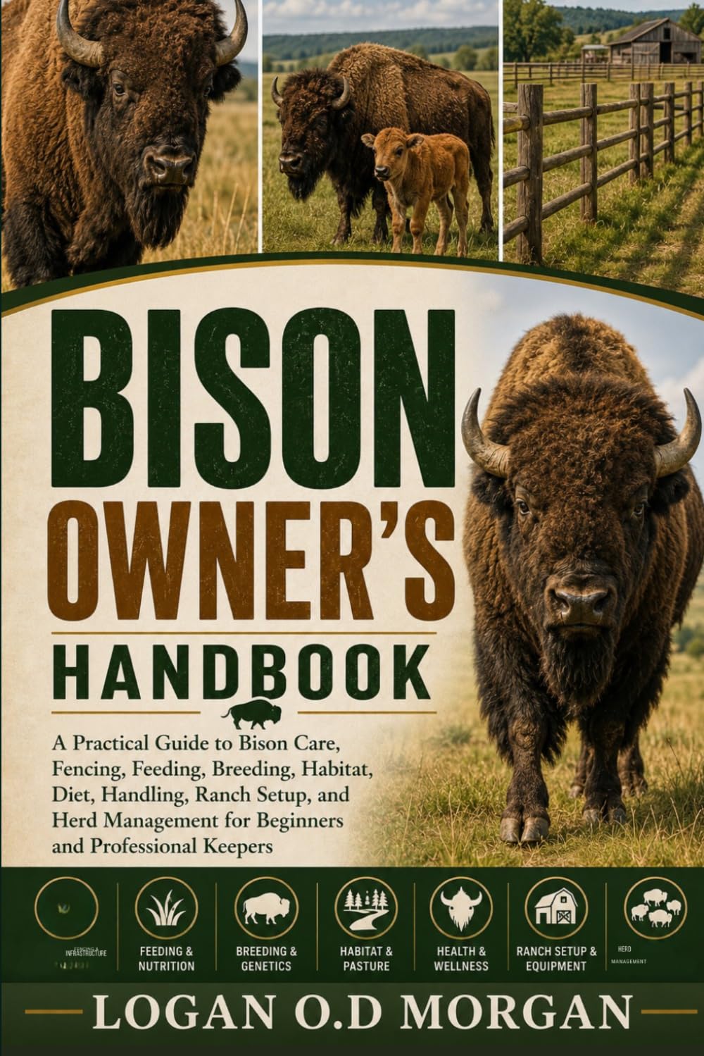 BISON OWNER’S HANDBOOK: A Practical Guide to Bison Care, Fencing, Feeding, Breeding, Habitat, Diet, Handling, Ranch Setup, and Herd Management for Beginners and Professional Keepers
