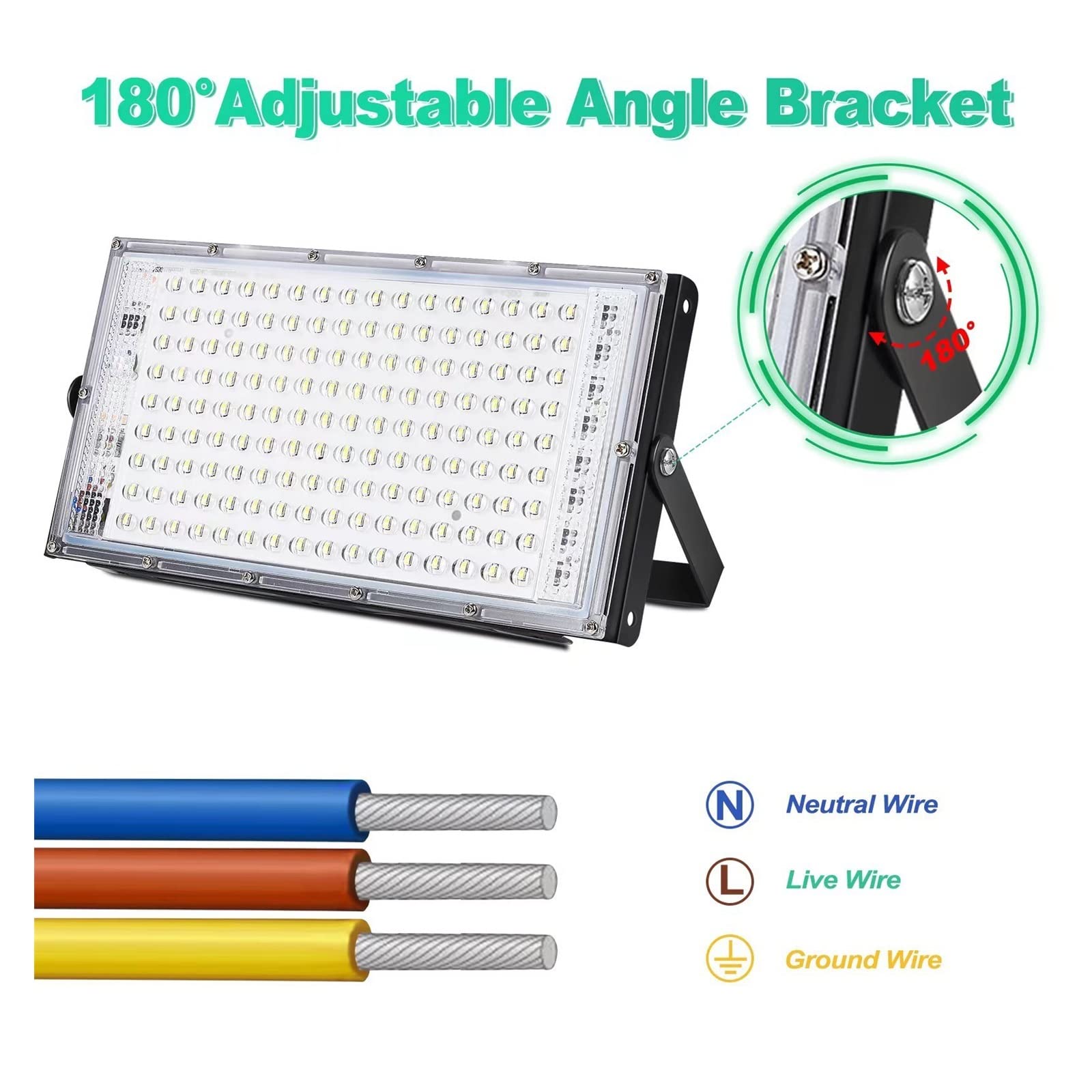 Światła bezpieczeństwa Zewnętrzne światło halogenowe Reflektory LED Oświetlenie zewnętrzne 150 W Projektor zewnętrzny LED Reflektor Lampa uliczna Ściana Ogród do ogrodu, podwórka, garażu, drzwi (Kol