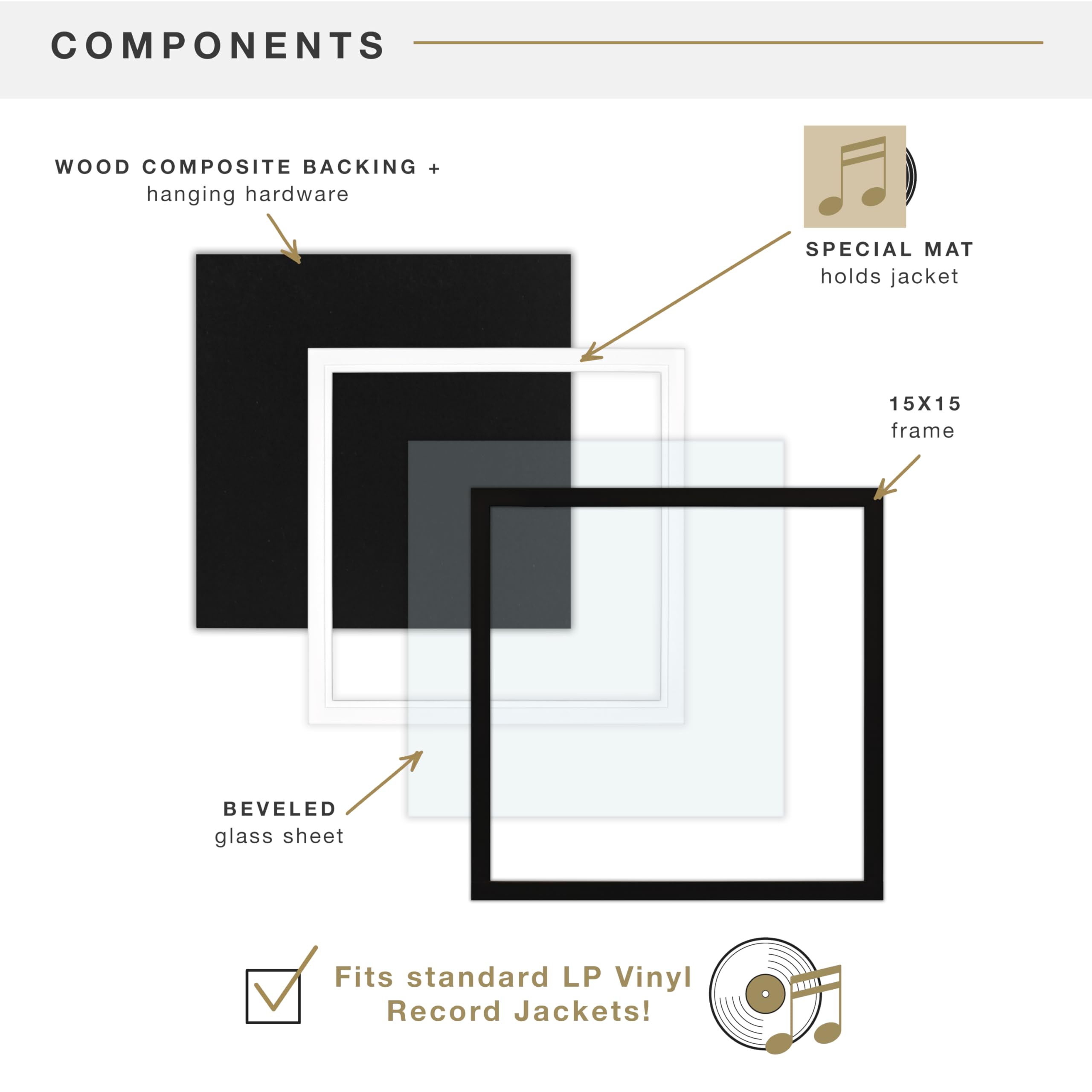 Snapklik.com : MCS Single Matte Record Album Frame, 15x15 Record Frame ...
