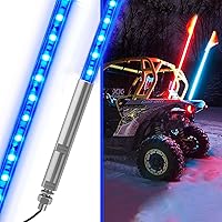 Vista 11 de 4 pies LED Látigo Luces Rojas Impermeables con Asta de Bandera y Bandera para Seguridad para Can-Am Maverick X3 Sand Dune Buggy UTV ATV 2020 Polaris