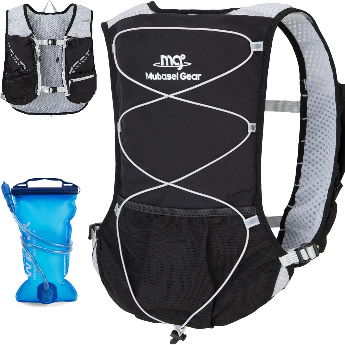 Light-weight Working Vest for Girls and Males Hydration Backpack Pack with 1.5L Water Bladder Bag Working Gear Equipment for Climbing Path Biking Marathon