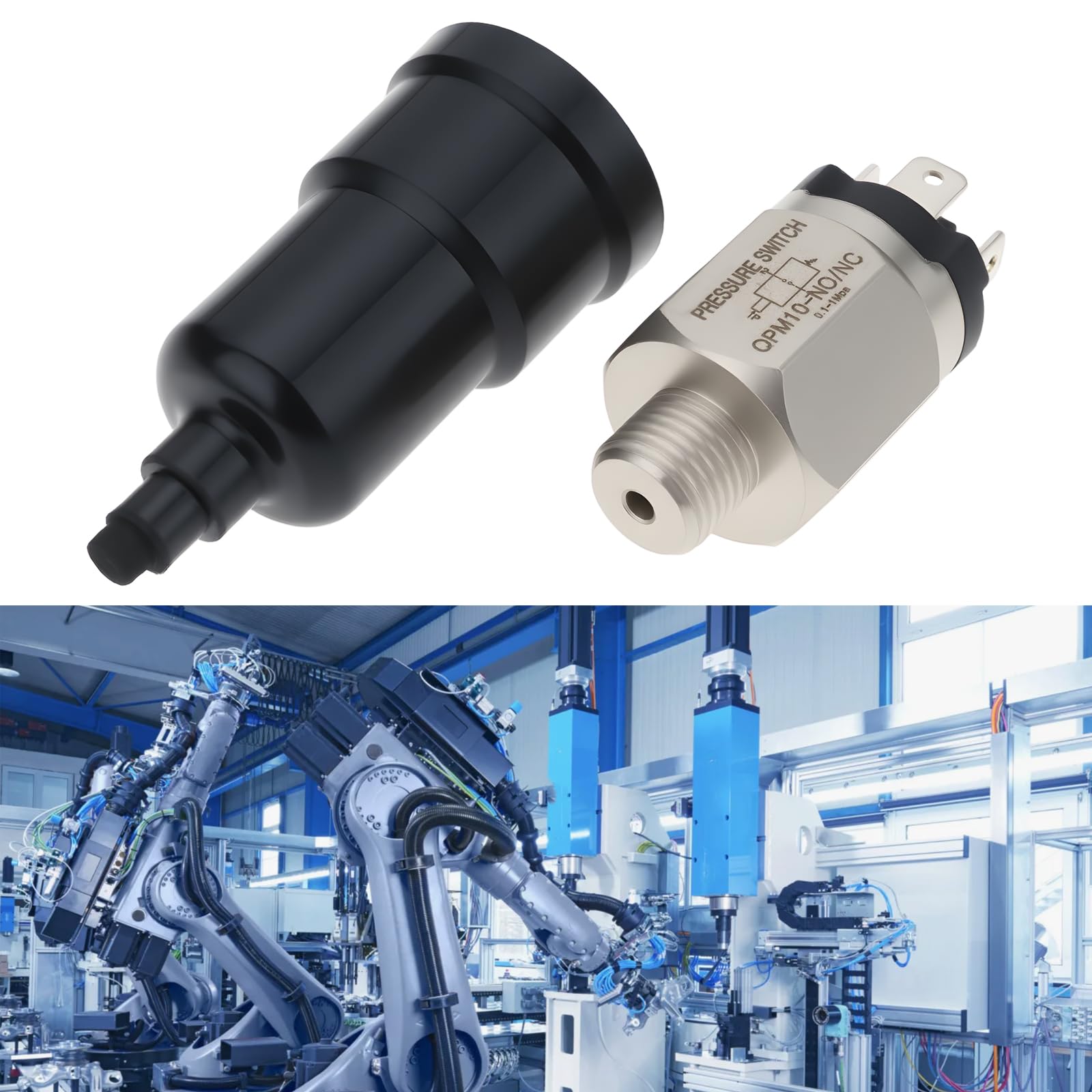 Pressostato Aria Regolabile QPM10-NO/NC Filettatura 1/4 Pollici Per Automazione Industriale E Apparecchiature Meccaniche 0,1-1 Mpa