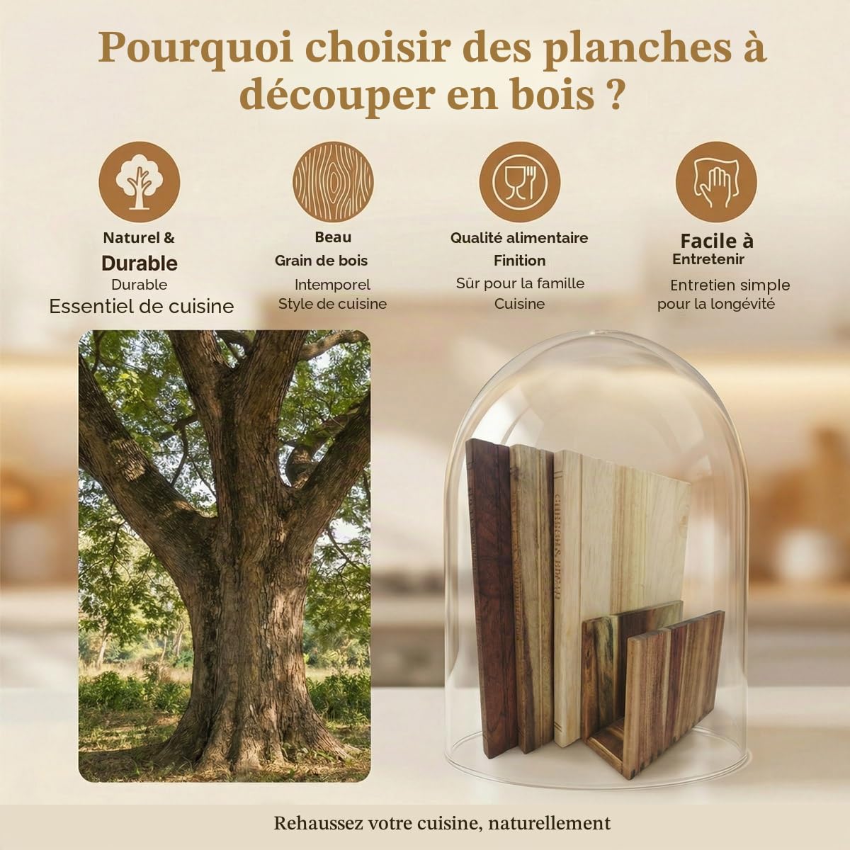 Set de 3 Planches à Découper en Forme de Livre pour Cuisine, 33×25,5×2 cm Planches à Découper en Bois Pratiques en Forme de Livre, Planches à Découper en Acacia avec Support, Cadeau de Crémaillère