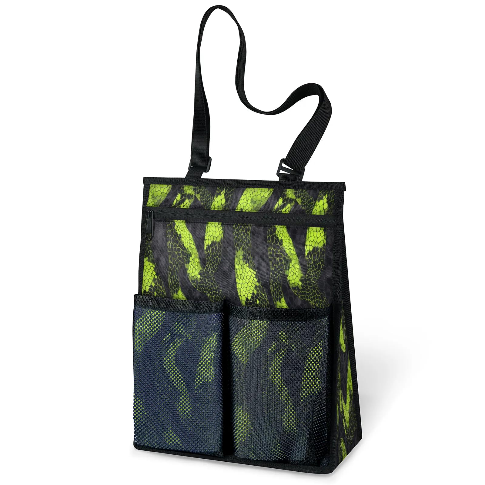Ourtheme Snakeskin Pattern Portable Shower Bag for Travel Gym Camp Beach Tote Shower Caddy Bags Hanging Toiletry Organizer
