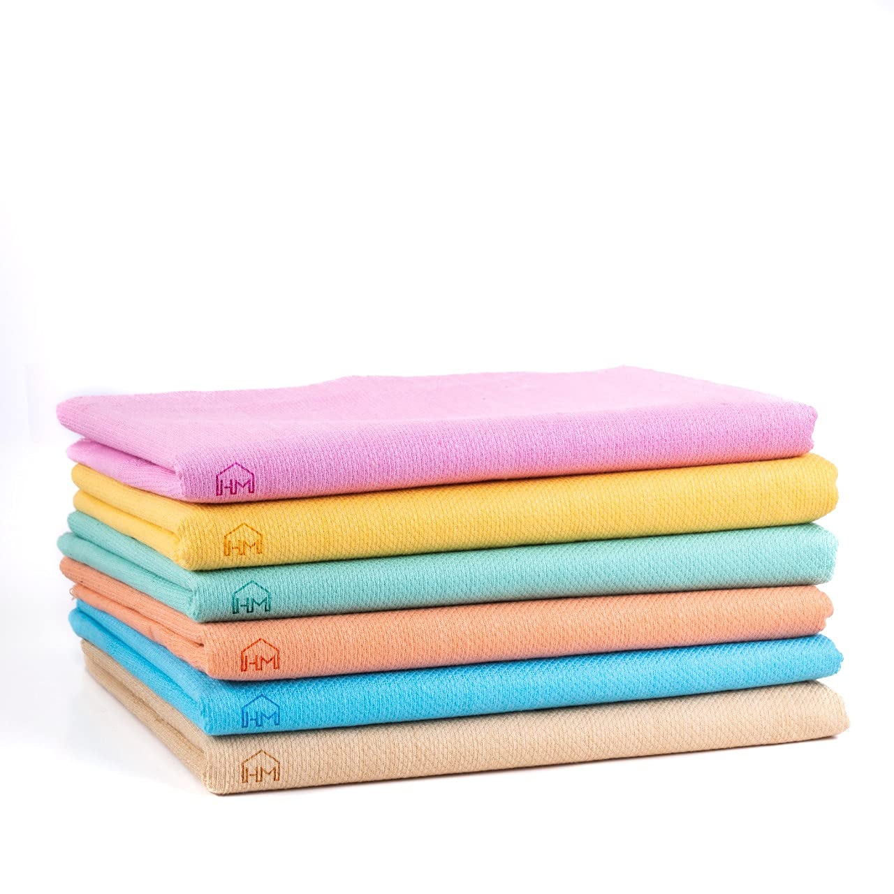 Home Magic 480 GSM Cotton Plain Bath Towel ( Multicolour ) - 6 Pieces