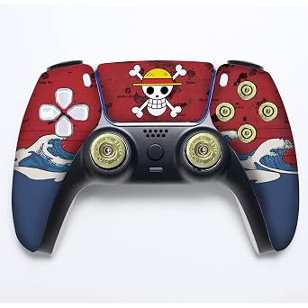 One Peice Bullet Custom PS-5 Controller Wireless compatible with Play-Station 5 Console by BCB Controllers | Proudly Customized in USA with Permanent HYDRO-DIP Printing NOT JUST A SKIN