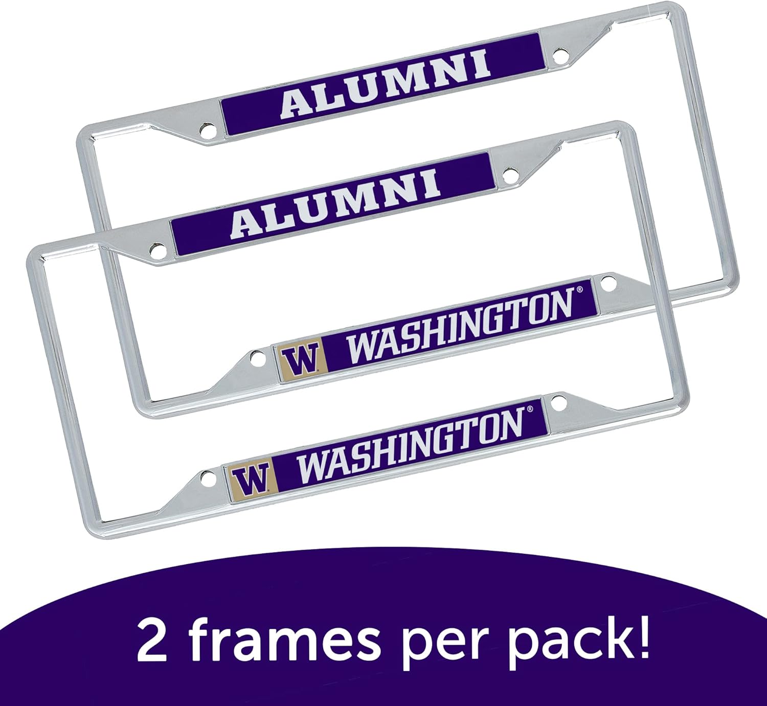 Desert Cactus University of Washington Car Accessories Metal License Plate Frame for Front or Rear of Car (Alumni 2 Pack) - Image 6