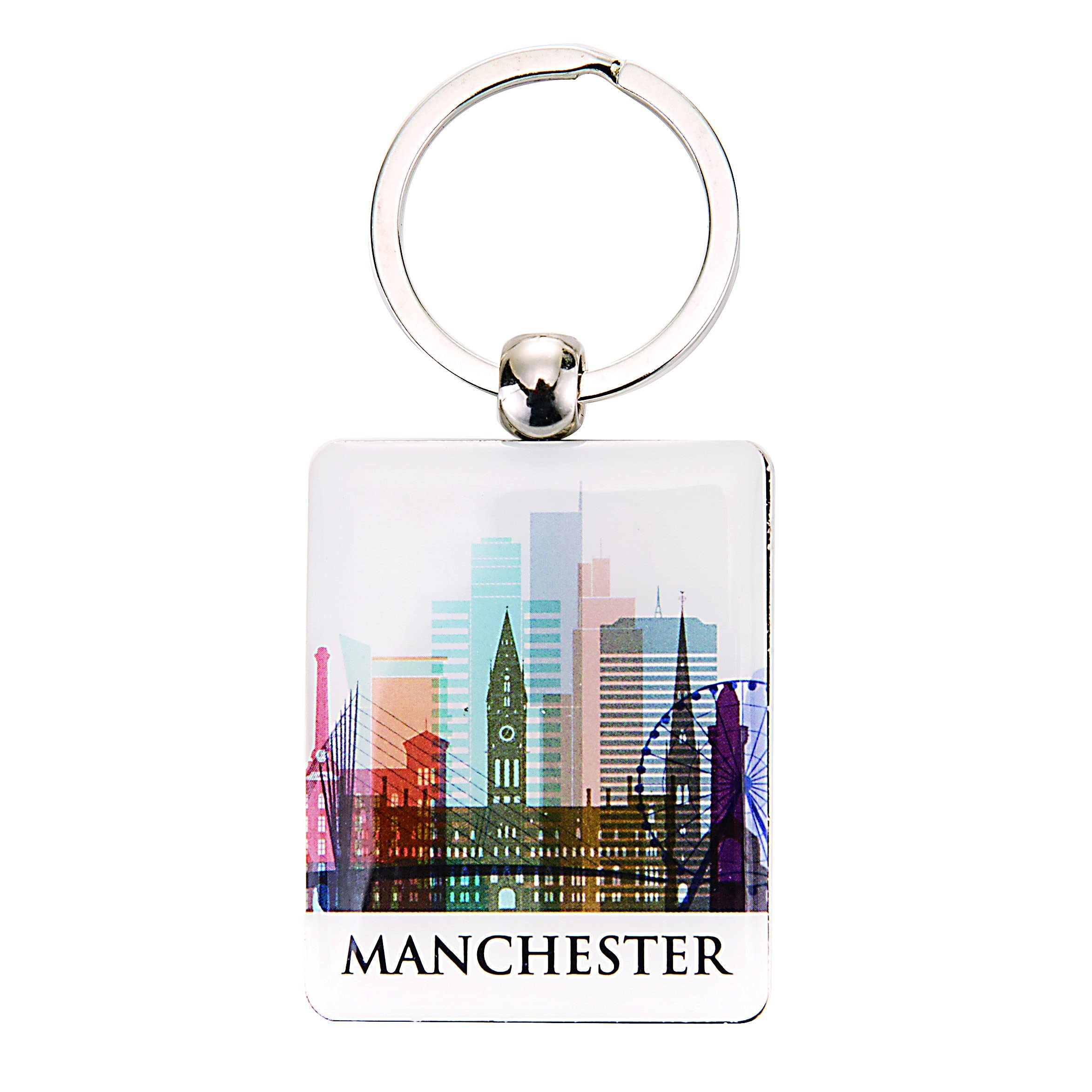 Eurostick Manchester Big City Bee Keyring Keychain Skyline Bagcharm (Manchester Skyline Double Sided)