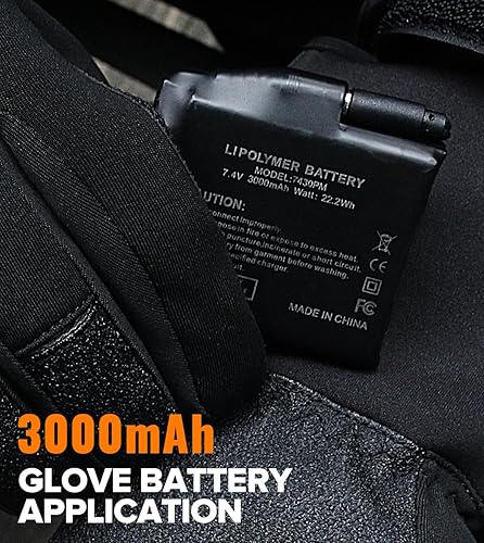 Miniatura 5 de JS LifeStyle Baterías recargables de polímero de litio de 7.4 V 3000 mAh para guantes calefactados, compatible con conector de CC de 0.138 in, 2