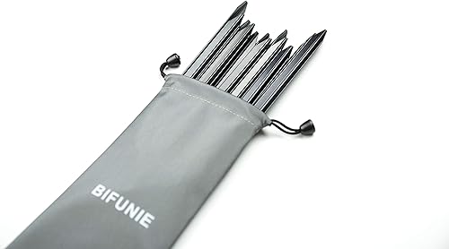 Miniatura 7 de BIFUNIE Estacas de aluminio para tienda de campaña paquete de 12 pinzas de tierra de aluminio con cuerdas reflectantes estacas de metal de triple