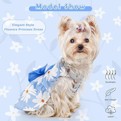 Miniatura 7 de Vestidos para perros pequeños y niñas, lindo vestido de cachorro, vestido Yorkie Chihuahua, ropa de verano para perros, ropa de gato, atuendo de