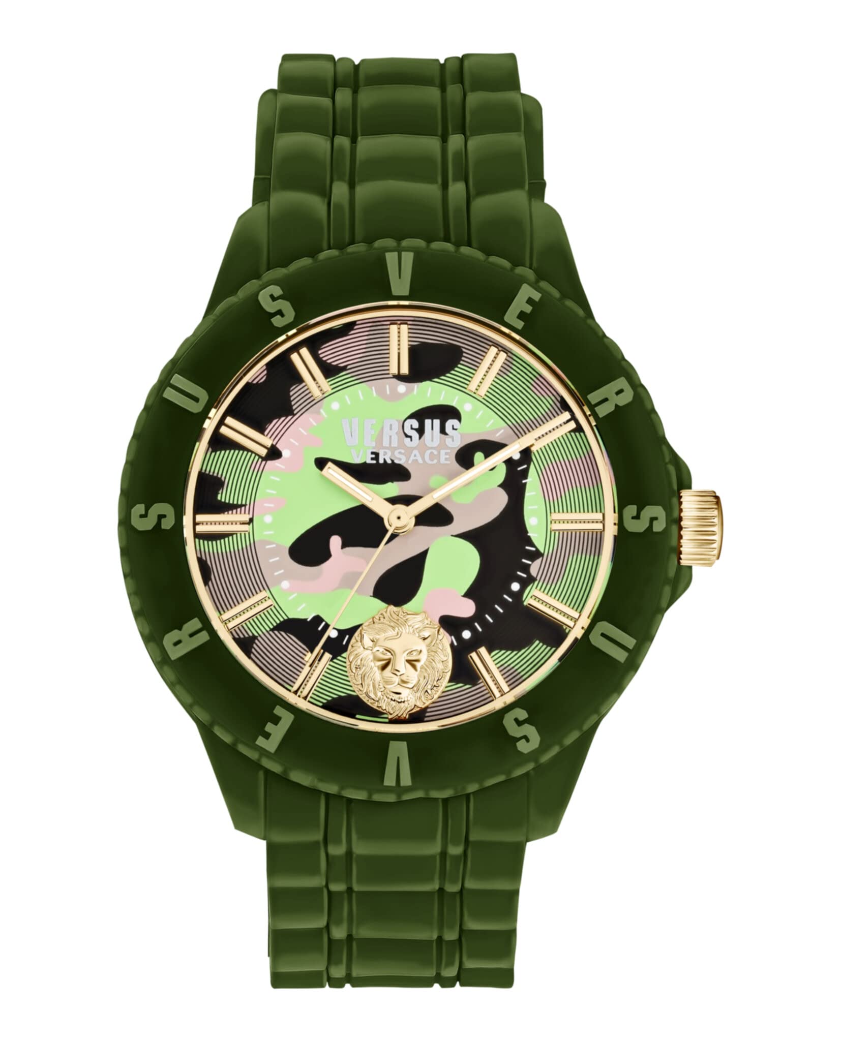 Versus Versace Tokyo Silicone Lion Collection Luxury Men's Watch, Green-VSPOY7121, Tokyo R