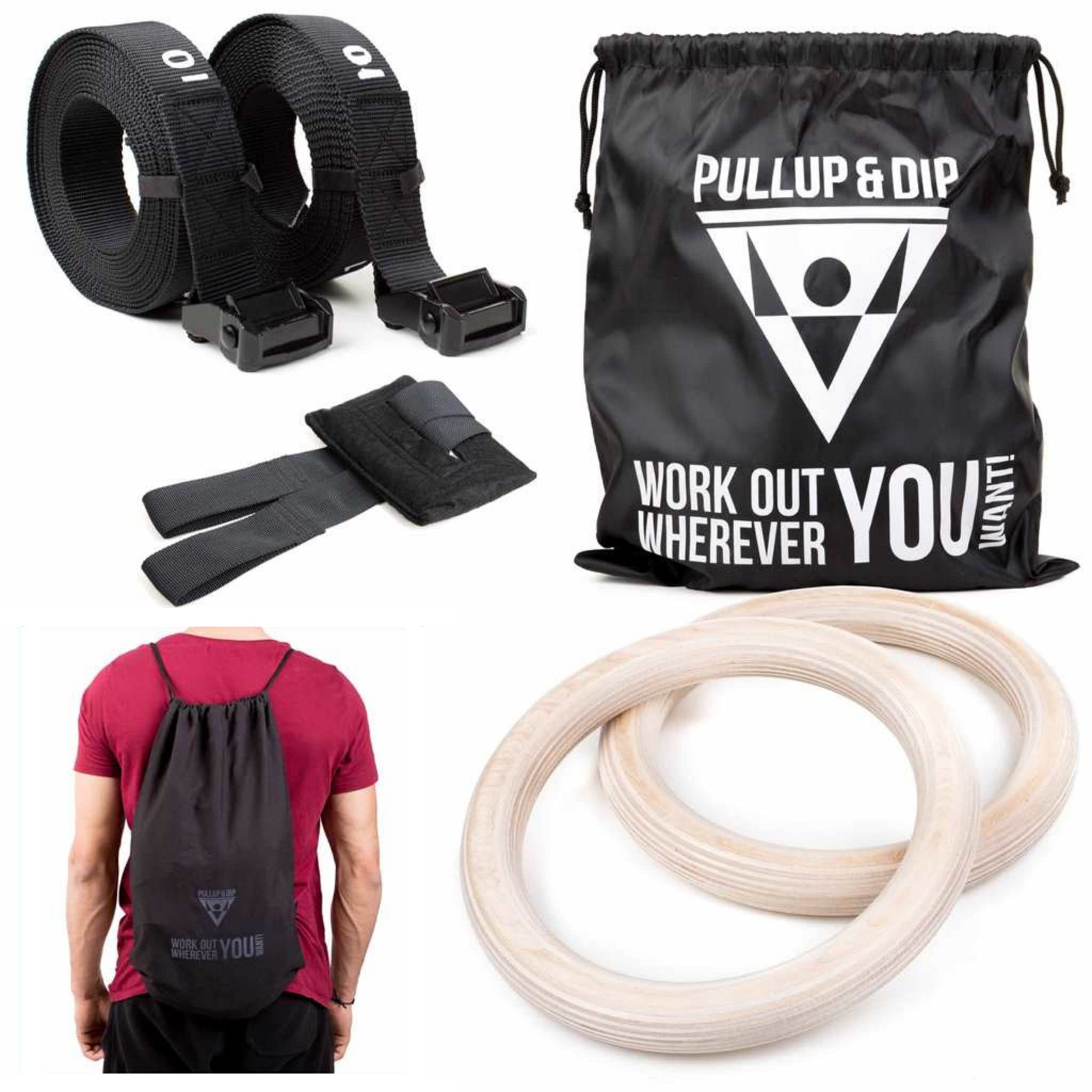 Buy PULLUP & DIP Premium Gymnastic Rings, Wooden Gym Rings for
