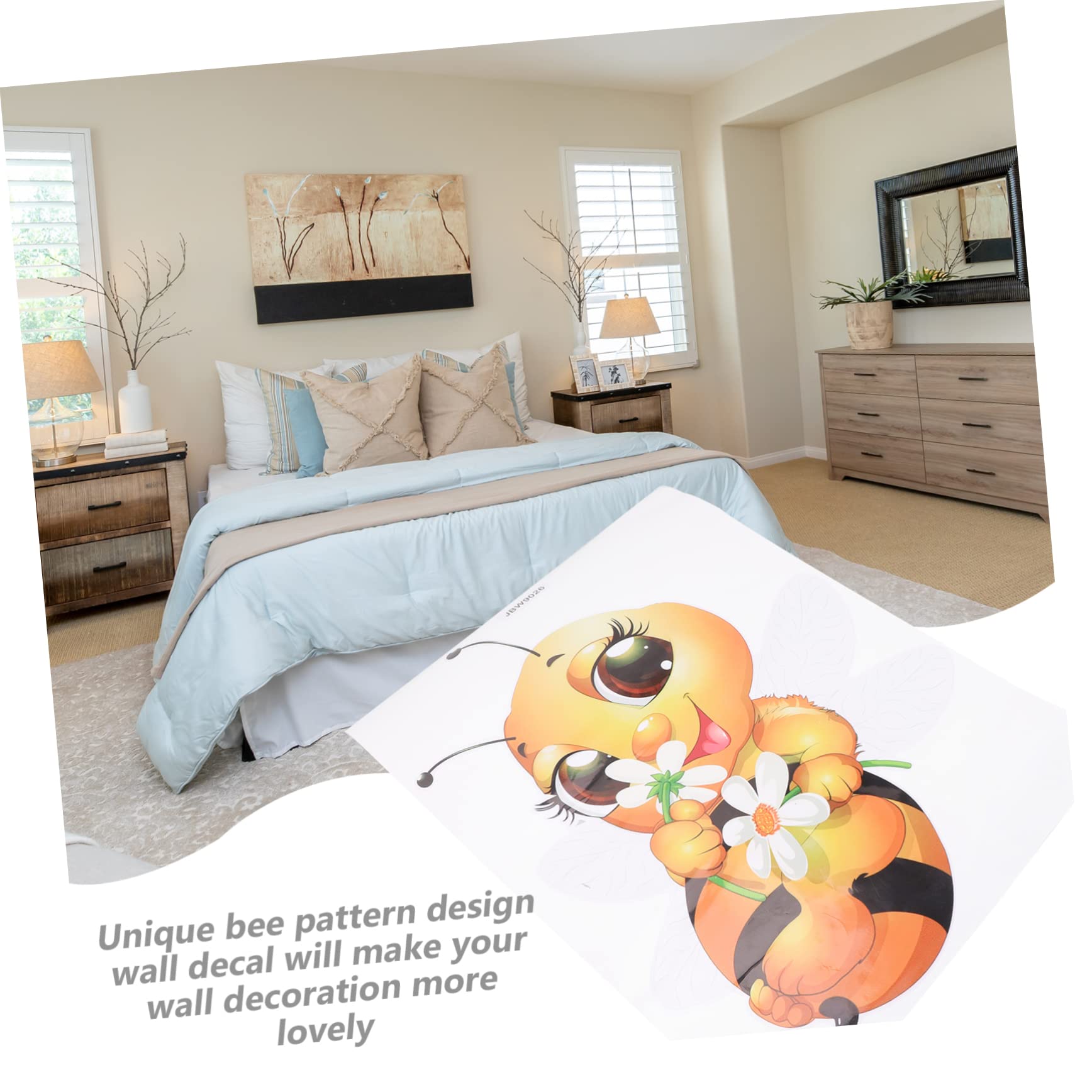 4 Piezas Calcomanías de Pared de Abejas Autoadhesivas para Decoración de Habitaciones Infantiles y Guarderías Decoración