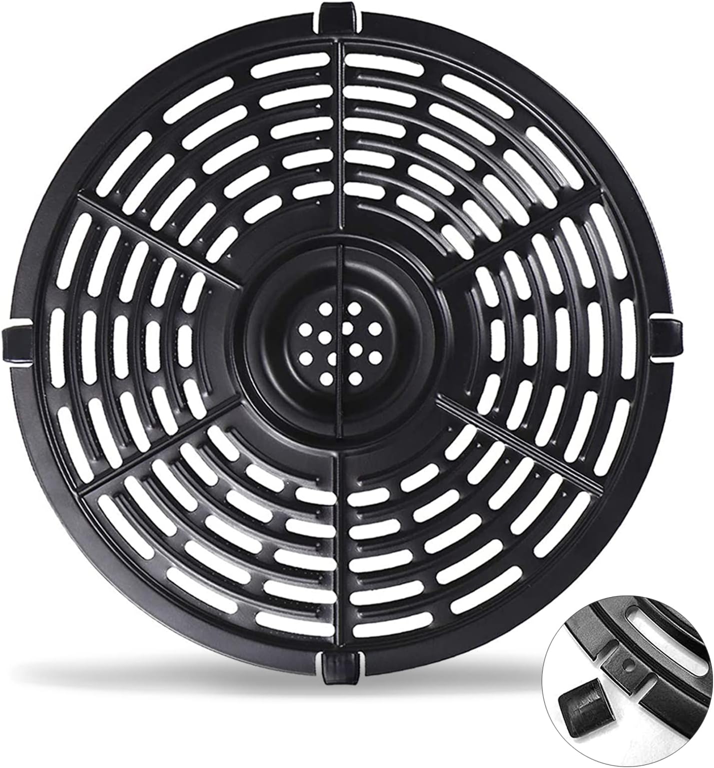 Air Fryer Replacement Parts for Chefman TurboFry 3.6QT Power XL 4QT Emeril Lagasse 4QT, 8.1'' Non-Stick Round Air Fryer Accessories Replacement Tray Rack Grill Crisper Plate
