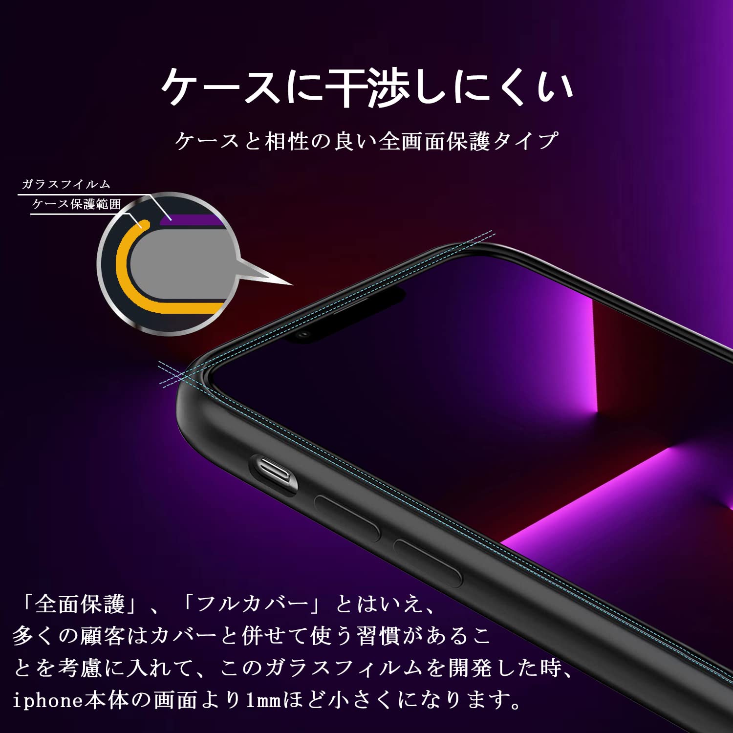 Amazon | NT2F ブルーライトカット iPhone13 mini 用 ガラスフィルム