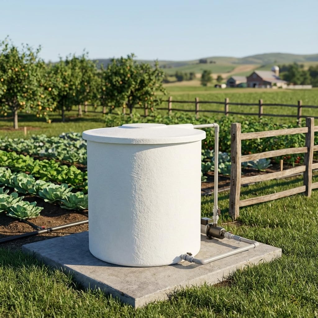 Suinga. DEPOSITO DE Agua de Poliester Fibra de Vidrio 100 litros cilíndrico. Incluye tapadera. Diámetro Ø 51 cm Altura 69 cm. Capacidad exacta 110 litros