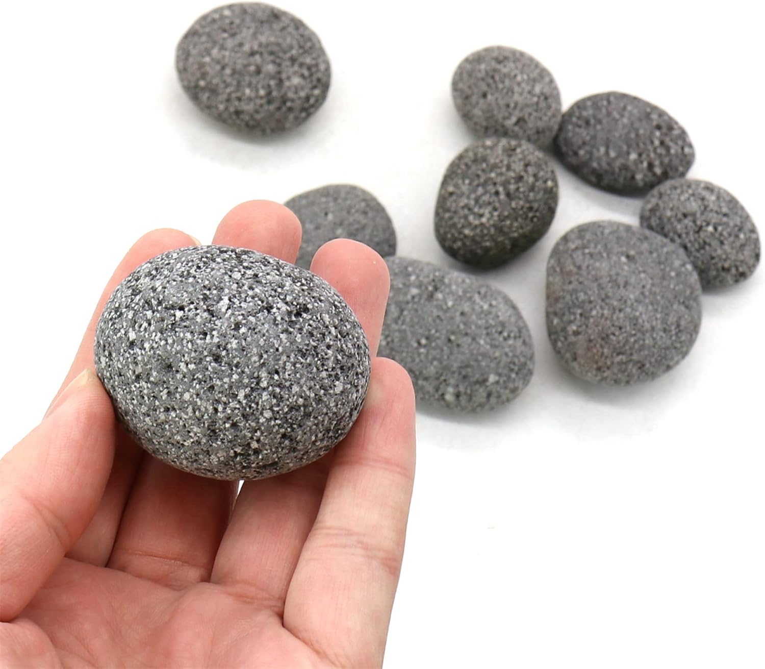 Koltose by Mash Black Smooth Lava Rocks, 12 Lb. 1” – 2” Inch Tumbled Round Rocks for Indoor & Outdoor Fireplaces, Natural Gas, Propane, Wood, Electrical Firepits Grills, 100% Volcanic Rock