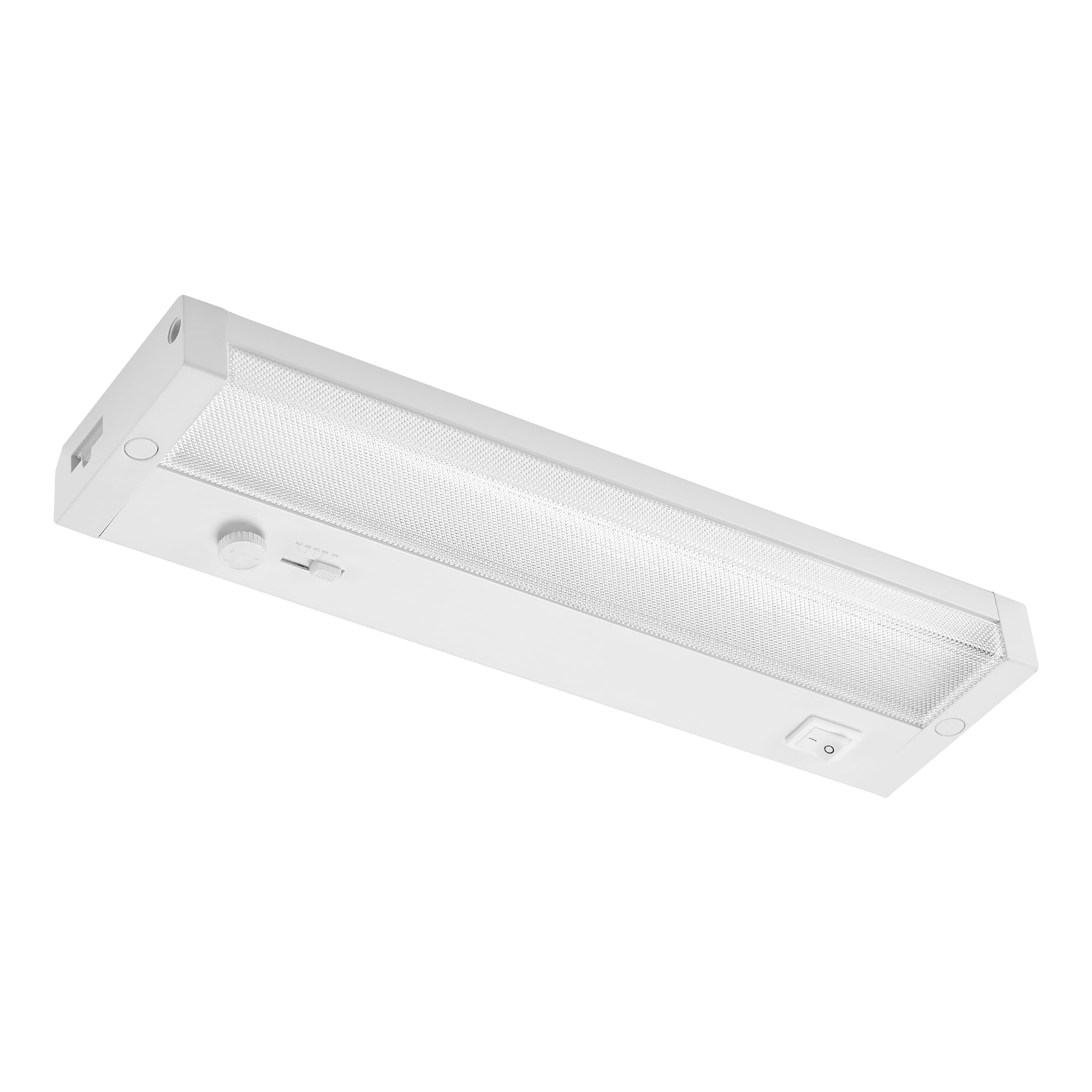 Maxxima 12 in. LED Under Cabinet Lighting, Dimmable, Linkable, Hardwired or Plug & Play, 500 Lumens, 5 CCT 2700K/3000K/3500K/4000K/5000K, Kitchen Install, On/Off Switch, White