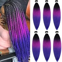 Vista 17 de Cabello trenzado preestirado de 30 pulgadas, 8 paquetes de extensiones de cabello profesional sintético trenzado de ganchillo suave textura Yaki