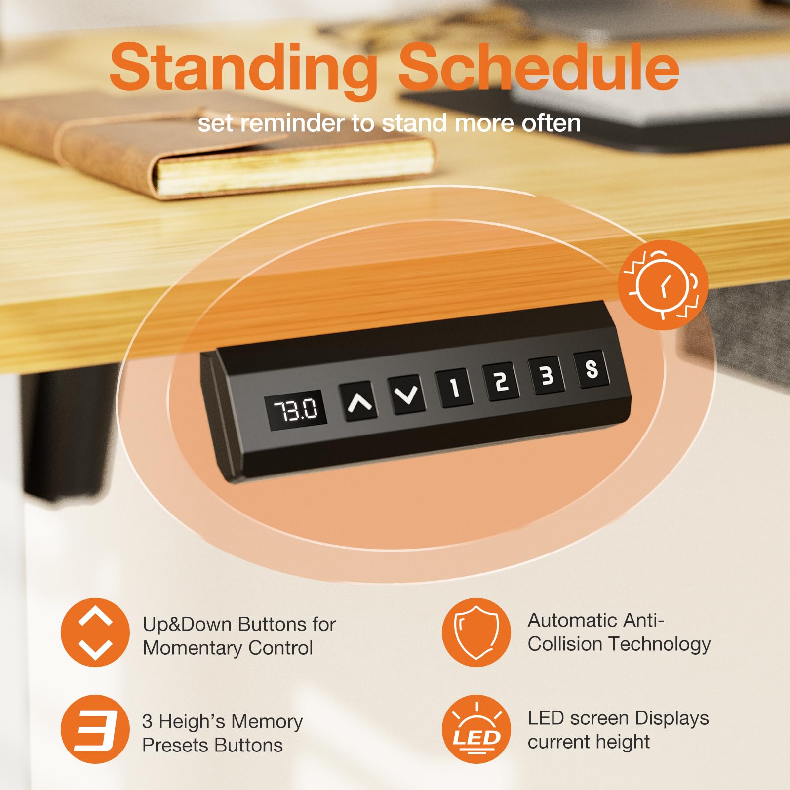 Snapklik.com : Standing Computer Desk, Office Table Adjustable Height ...