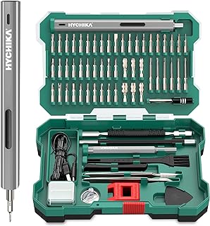HYCHIKA Destornilladores de Precisão, Mini Kit de Chave Elétrica, 67 em 1 Conjunto de Chaves com pontas magnéticas de precisão, par de 2 engrenagens, sem fio, para câmara de telemóvel