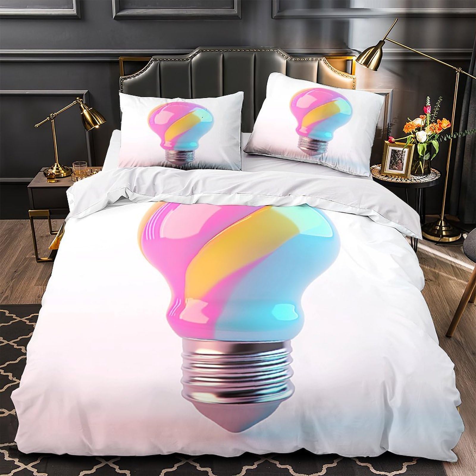 Housse de couette 3D microfibre léger et respirant avec zip