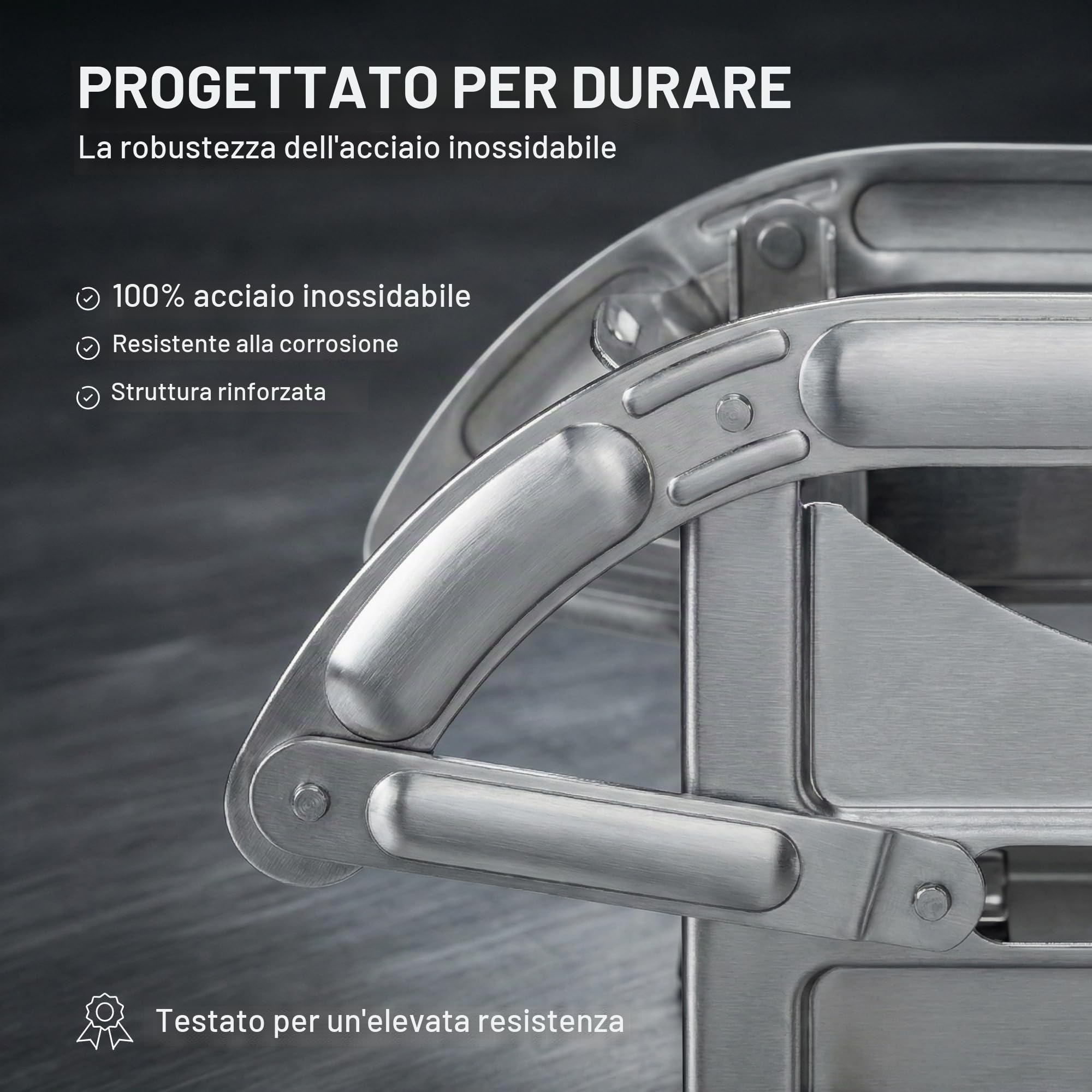 TELLIER N3023V - Tagliapatate domestico a 2 grigliecon base a ventosa, Acciaio inox