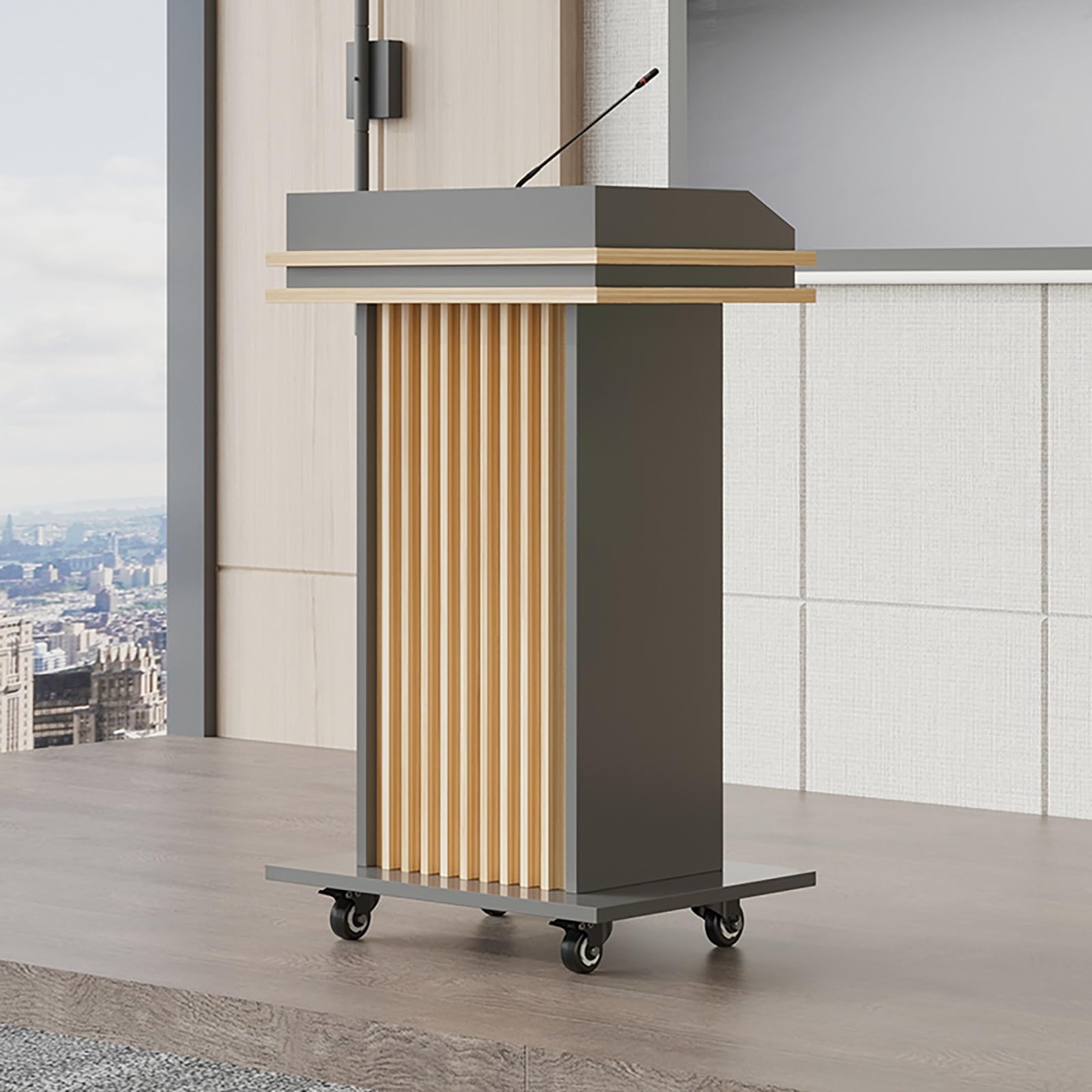 Atril portátil de pie con altura ajustable de 102 cm y base resistente